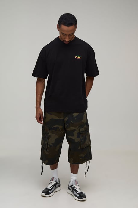 Black Oversized International Print T-Shirt - Image 4