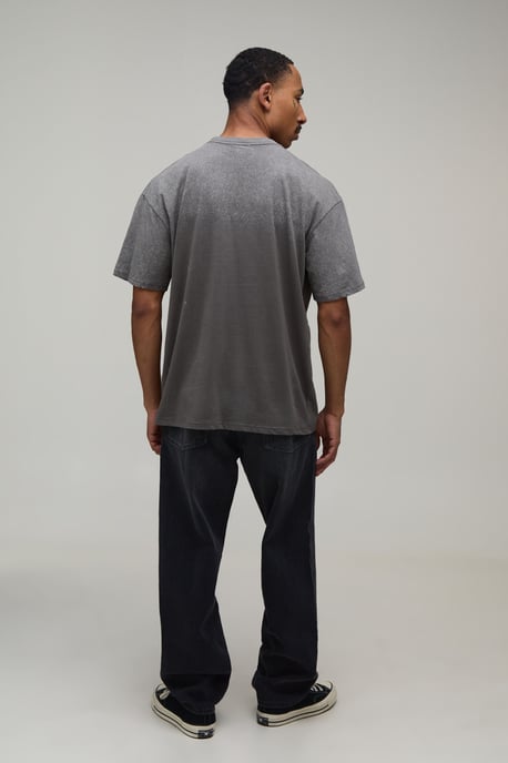 Oversized Ofcl Man Embroidered Spray Wash T-Shirt - Image 2