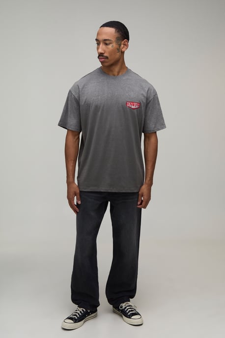 Oversized Ofcl Man Embroidered Spray Wash T-Shirt - Image 4