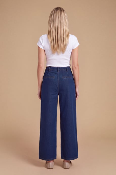 Petite Wide Leg High Waist Denim Jeans - Image 2