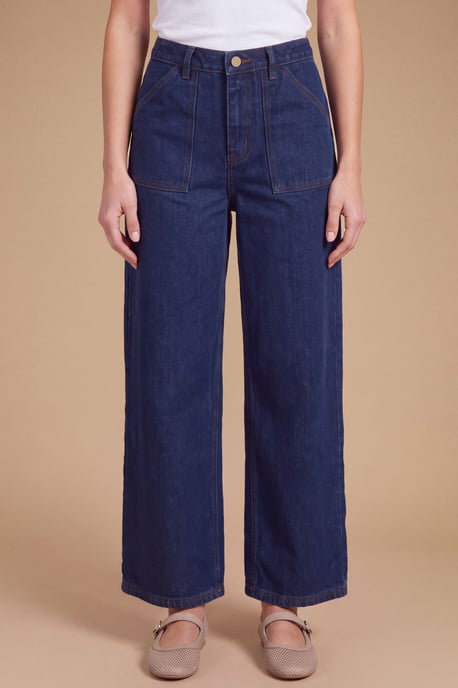 Petite Wide Leg High Waist Denim Jeans - Image 4