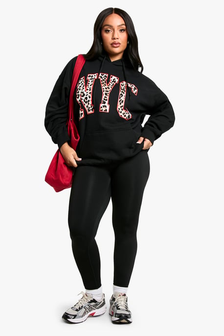 Plus Leopard Nyc Oversized Hoodie - Image 3