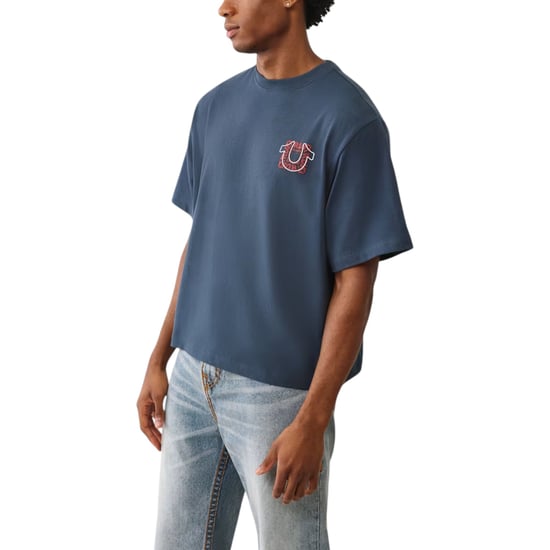 True Religion 109899 Mens Oversized T Shirts Short Sleeve Drop Shoulder Top Tee - Image 2