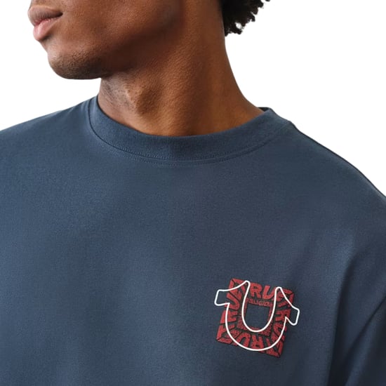 True Religion 109899 Mens Oversized T Shirts Short Sleeve Drop Shoulder Top Tee - Image 3