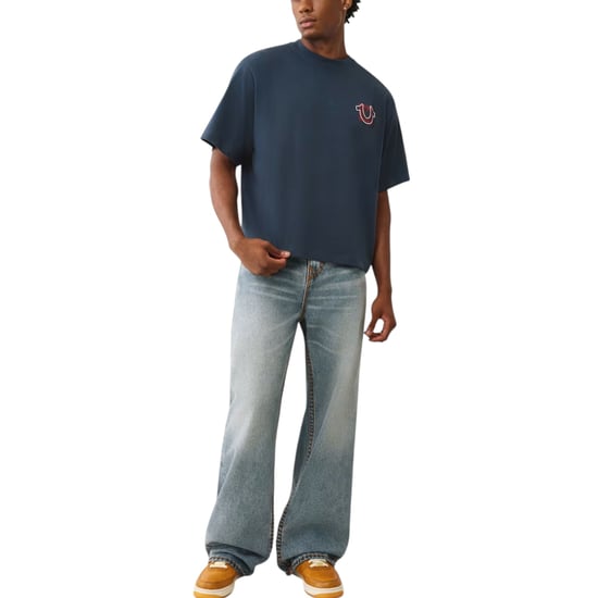 True Religion 109899 Mens Oversized T Shirts Short Sleeve Drop Shoulder Top Tee - Image 4