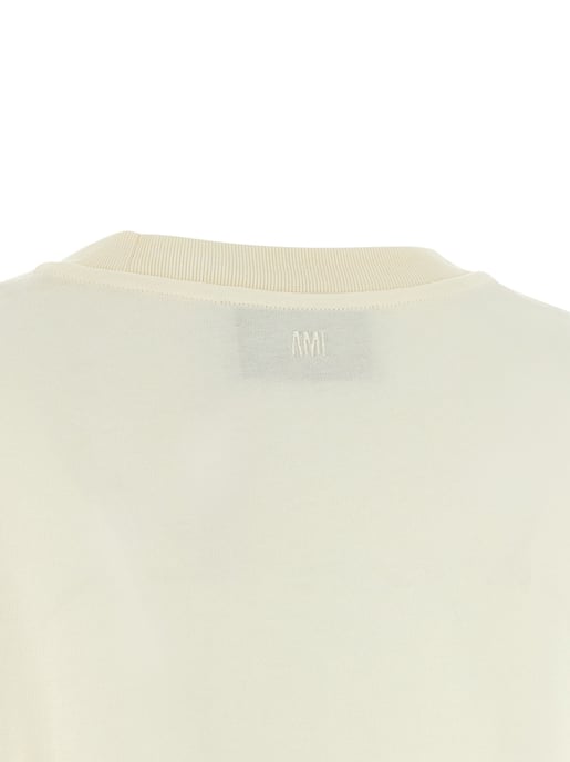 Ami Paris Vit T-shirt i Bomull - Image 4