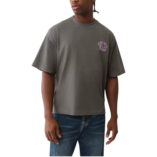 True Religion 109899 Mens Oversized T Shirts Short Sleeve Drop Shoulder Top Tee - Image 1