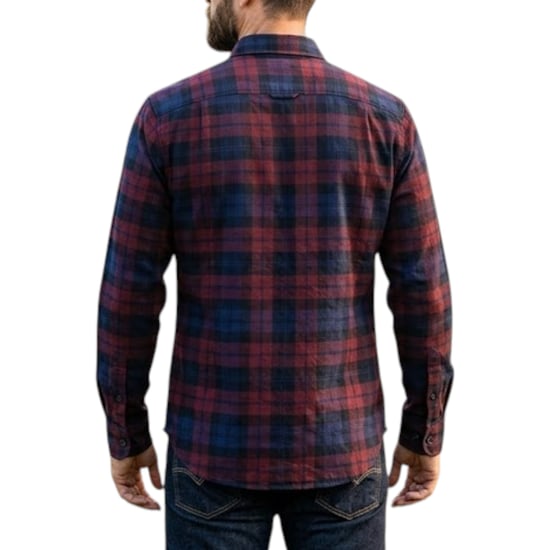 TOMMY HILFIGER Mens Shirt Oxford Lightweight Long Sleeve Regular Fit Red Check - Image 2