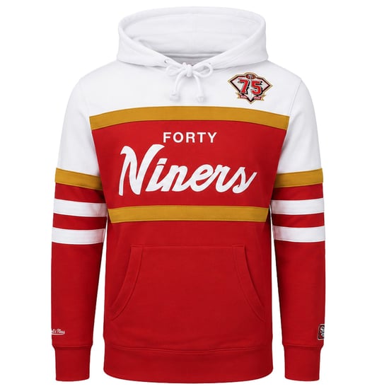 Mitchell & Ness NFL San Francisco 49ers Jerry Rice Anniversary Mens Red Hoodie - Image 1