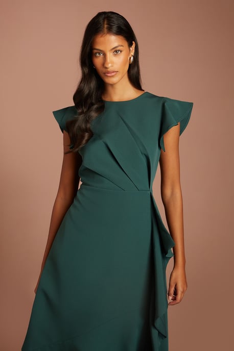 Petite Ruffle Detail Midi Dress - Image 2