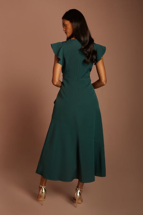 Petite Ruffle Detail Midi Dress - Image 3
