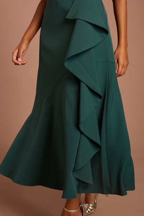 Petite Ruffle Detail Midi Dress - Image 4