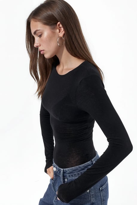 Slim Fit Lange Mouwen Transparante Blouse - Image 2