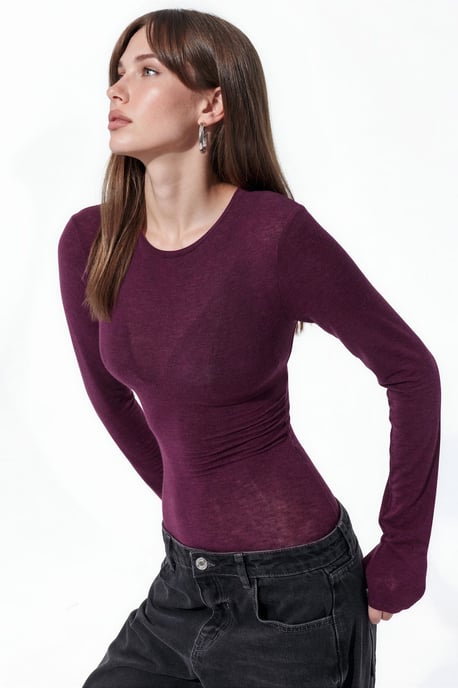 Slim Fit Lange Mouwen Transparante Blouse - Image 2