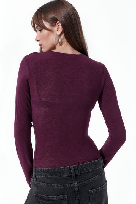 Slim Fit Lange Mouwen Transparante Blouse - Image 3