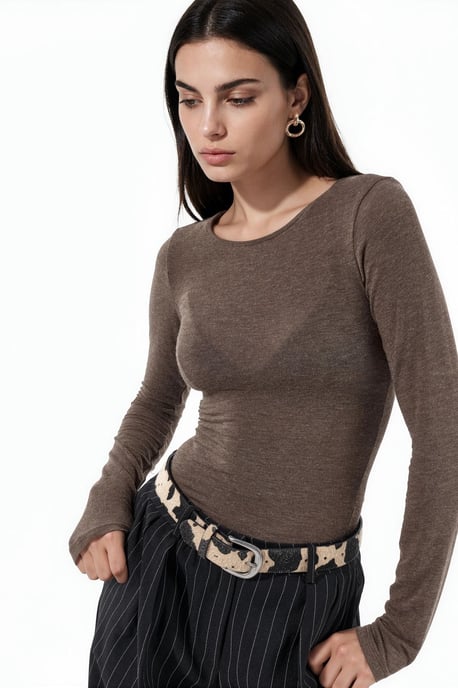 Slim Fit Lange Mouwen Transparante Blouse - Image 1