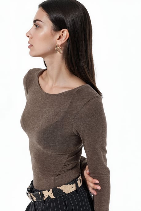 Slim Fit Lange Mouwen Transparante Blouse - Image 2