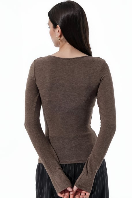 Slim Fit Lange Mouwen Transparante Blouse - Image 3