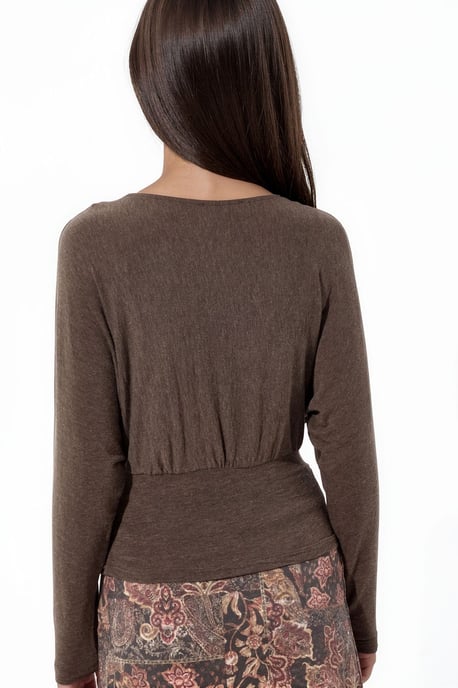 Loose-fit V-neck Knitted Blouse - Image 4