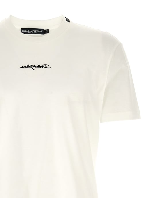 Dolce & Gabbana Vit T-shirt i Bomull - Image 3