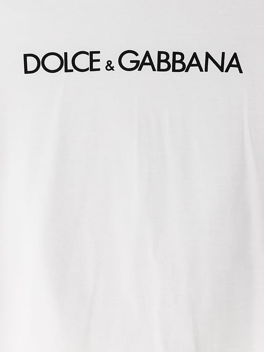 Dolce & Gabbana Vit T-shirt i Bomull - Image 4