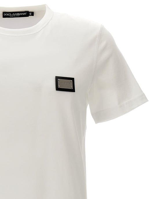 Dolce & Gabbana Vit T-shirt i Bomull - Image 3