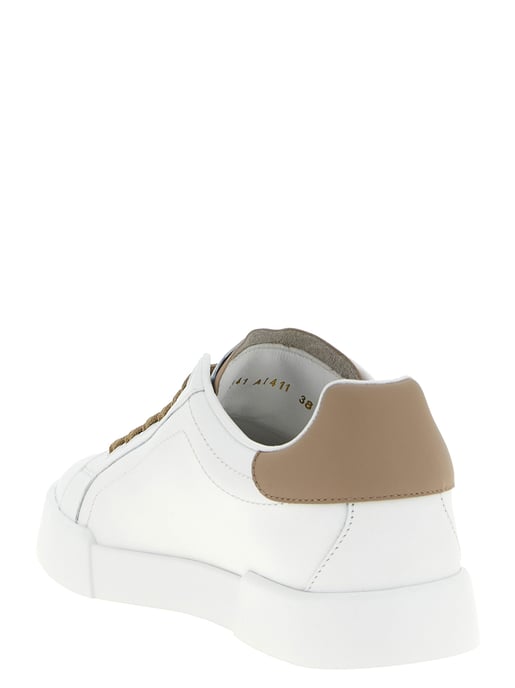 Dolce & Gabbana Beige Kalvskinnssneakers - Image 3