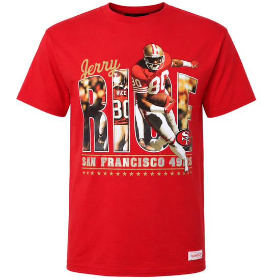 Mitchell & Ness NFL San Francisco 49ers Jerry Rice Mens Red T-Shirt - Image 1