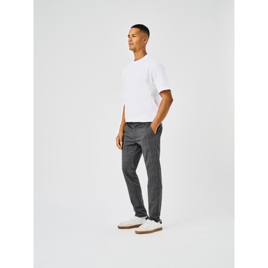 Men's Only Plaid Slim Five Pocket Chinos in Demitasse - Image 6
