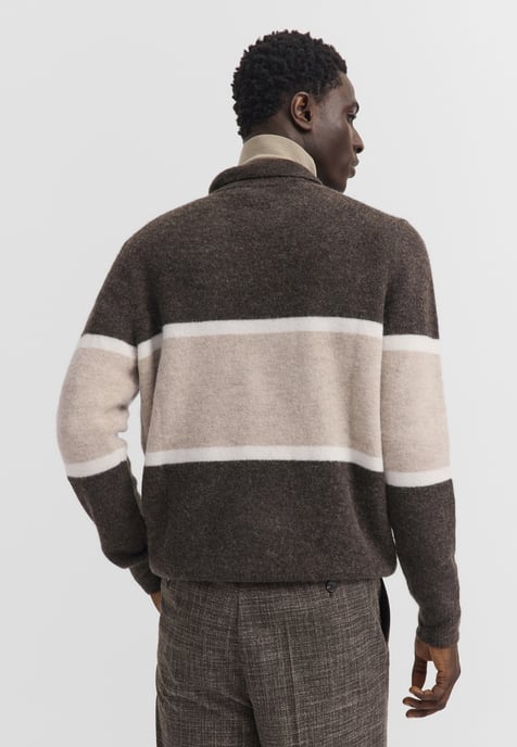 Bugatti Herren Poloshirt van wolmix met alpaca, colorblock - Image 2