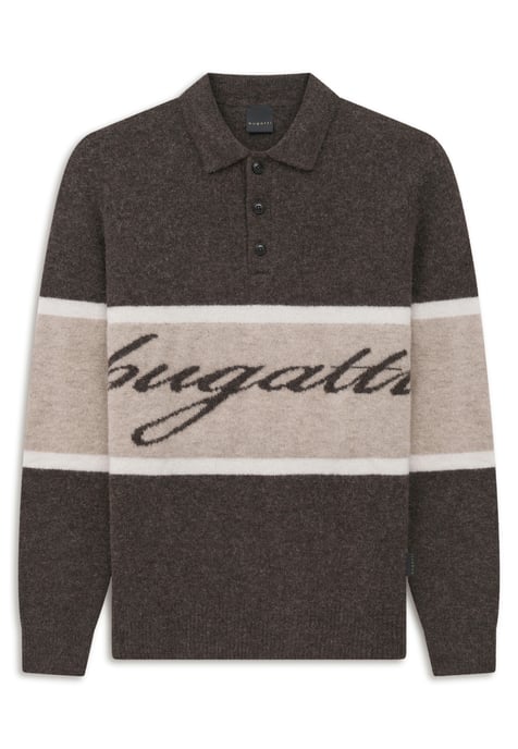 Bugatti Herren Poloshirt van wolmix met alpaca, colorblock - Image 4