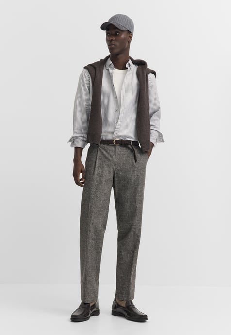 Bugatti Herren Broek met plooien Elio Relaxed Fit ruitpatroon - Image 3