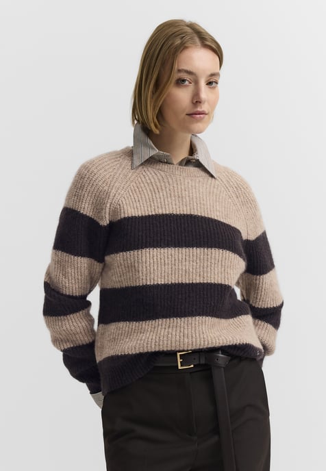 Bugatti Damen Trui met ronde hals, wolmix met alpaca - Image 1