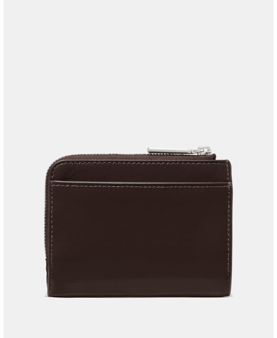 Shiny Leather Small L-Zip Wallet - Image 3