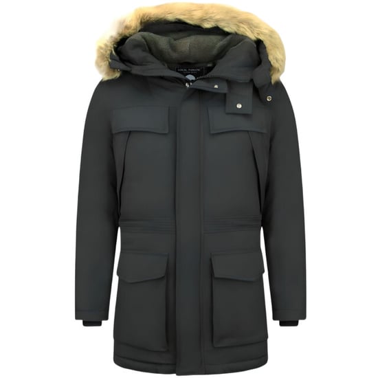 Enos Lange parka jas met bontkraag - Image 1