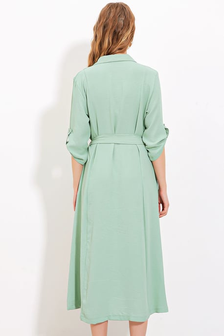 Textured Midi-jurk met Strik - Image 5