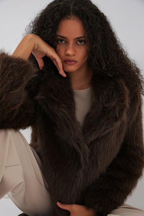 Regular Fit Faux Fur Coat - Image 3