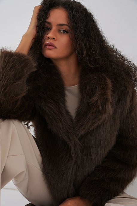 Regular Fit Faux Fur Coat - Image 5