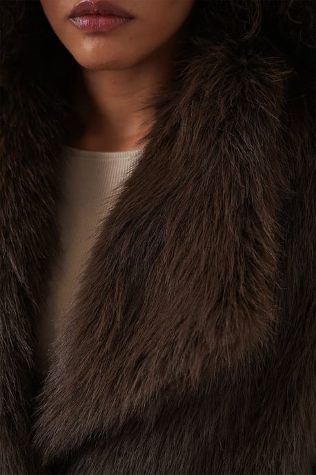 Regular Fit Faux Fur Coat - Image 6