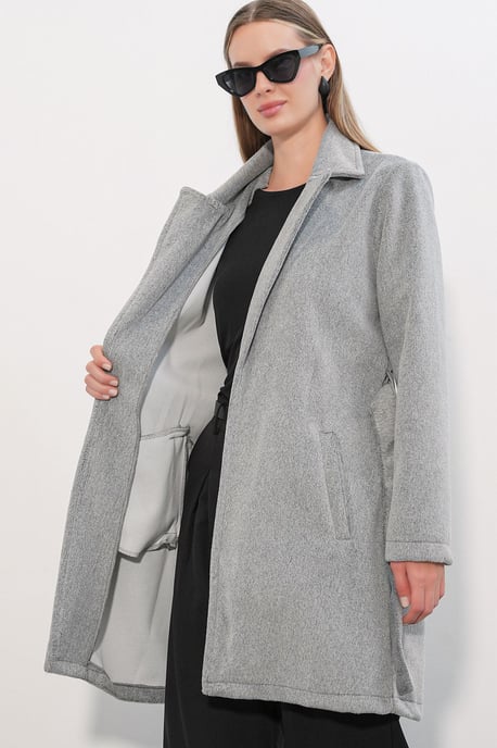 Belted Midi Coat with Jacket Collar - Image 5