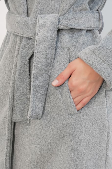 Belted Midi Coat with Jacket Collar - Image 6