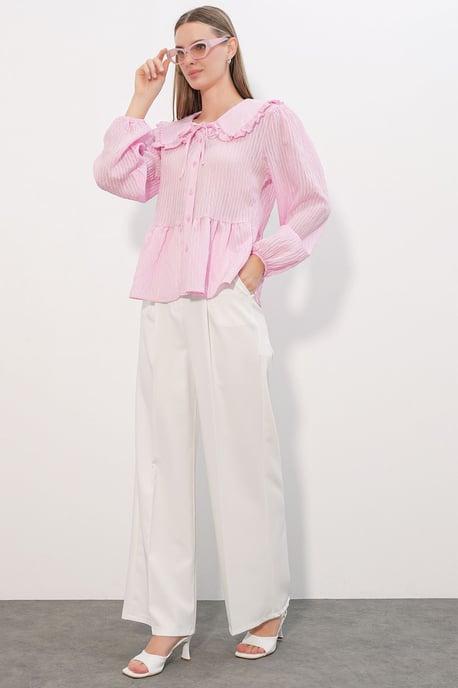 Women’s Viscose-blend Blouse With Baby Collar - Image 2