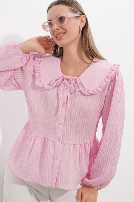 Women’s Viscose-blend Blouse With Baby Collar - Image 3