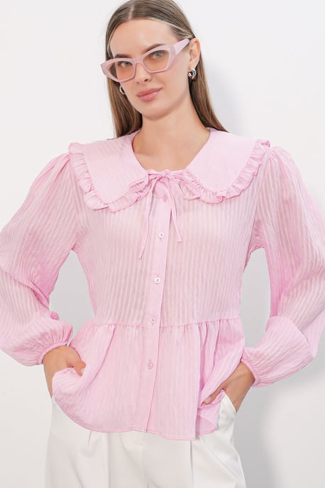 Women’s Viscose-blend Blouse With Baby Collar - Image 4