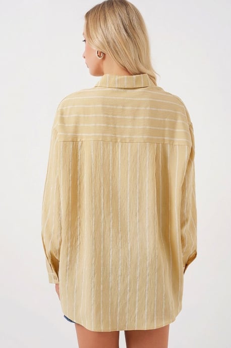 Gestreepte Oversized Blouse met Knopsluiting - Image 3