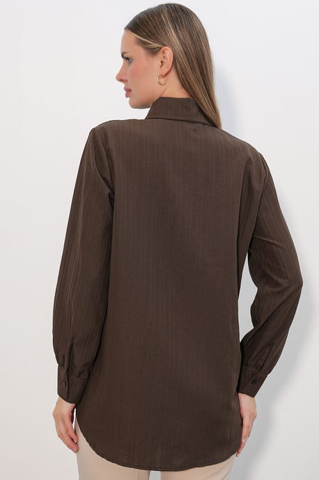 Ruffle Detailed Textured Shirt - Image 6