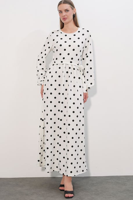 Floral Maxi Knit Dress With Bow Detail - Image 3