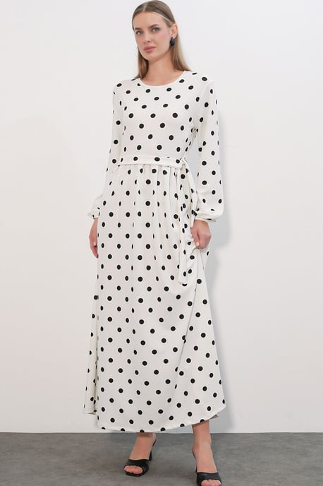 Floral Maxi Knit Dress With Bow Detail - Image 4