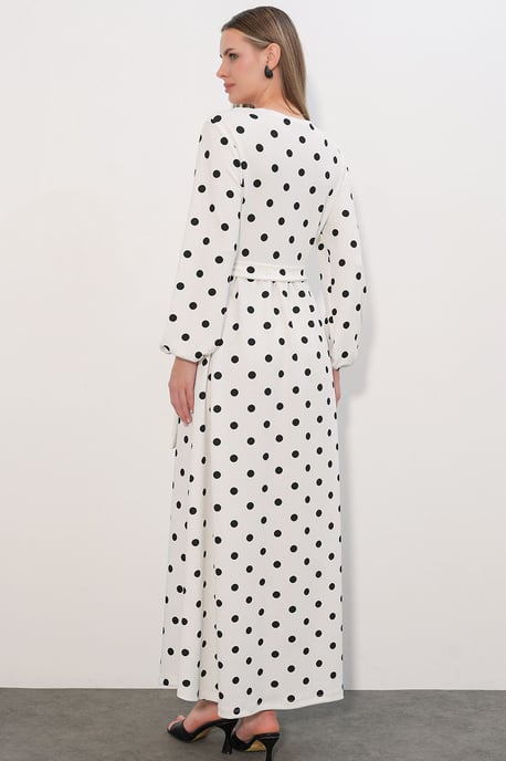 Floral Maxi Knit Dress With Bow Detail - Image 6