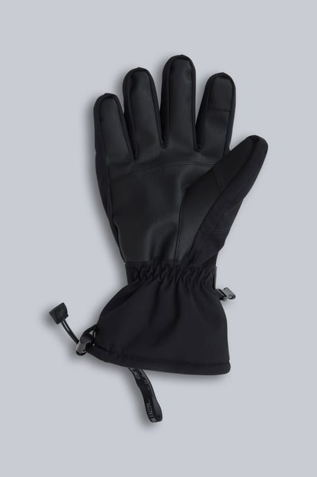 'Edge' Men's Ski Gloves Waterproof Warm Cosy Padded Fleece Lined Winter Mittens Black - Image 3
